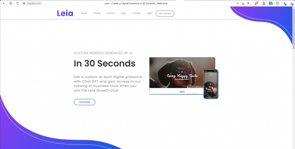 Leia - это специализированная система на основе искусственного интеллекта, предназначенная для создания красочных и уникальных современных дизайнов страниц. 